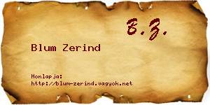 Blum Zerind névjegykártya